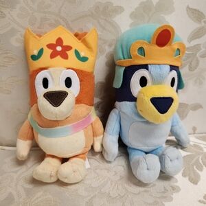 Bluey Friends Queen Bingo & Princess Royalty Plush 7-8" Stuffed Animal Toy